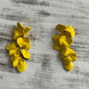 Yellow Petal Drop Earrings